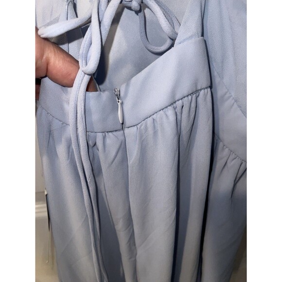 Tobi Maxi Dress Womens M Chiffon Formal Bridesmaid Light Blue Prom Side Slit New - Picture 9 of 10